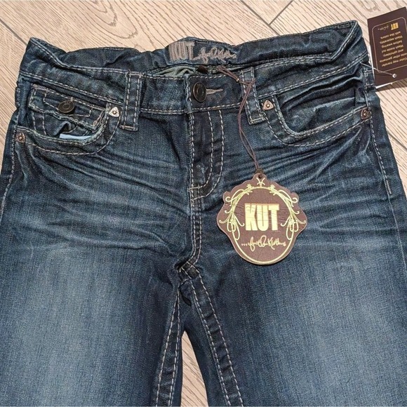 Kut From The Kloth Jeans Size 2 Denim Capri Cropped Dark Wash Denim Pants NWT - Picture 3 of 7